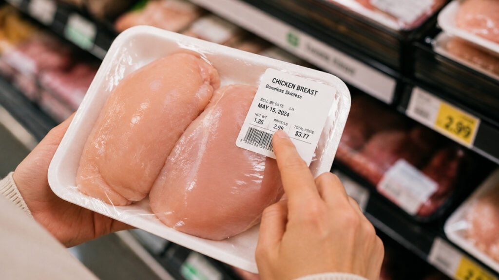Frozen chicken with freezer burn compared to properly frozen chicken