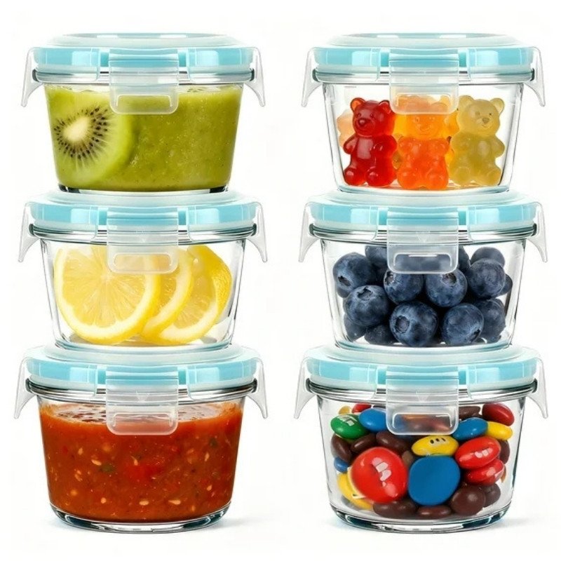 TAIMASI 12-piece 5 oz small glass food storage container set