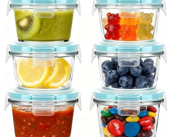 TAIMASI small glass food storage containers for snacks and baby food